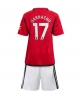 Manchester United Alejandro Garnacho #17 Hemmatröja Barn 2023-24 Kortärmad (+ Korta byxor)