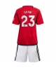 Manchester United Luke Shaw #23 Hemmatröja Barn 2023-24 Kortärmad (+ Korta byxor)