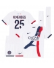 Paris Saint-Germain Nuno Mendes #25 Bortatröja Barn 2024-25 Kortärmad (+ Korta byxor)